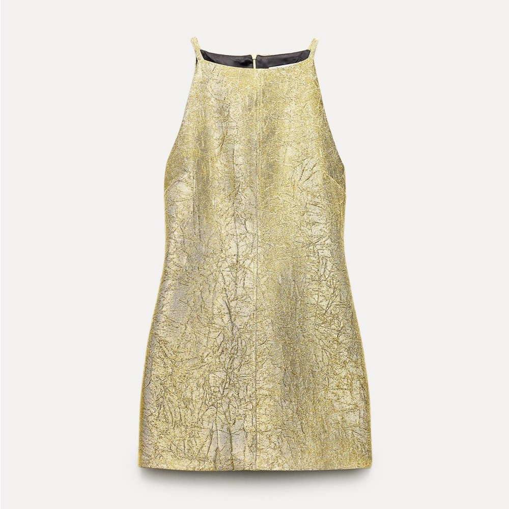 Zara shiny mini Dress ZW Collection size large